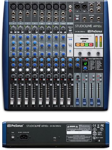 Presonus StudioLive AR12c 12-channel USB-C™ Compatible Audio Interface / Analog Mixer / Stereo SD Recorder