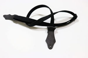 Franklin 5/8" Premium Cotton Ukulele Strap with Glove Leather Ends Black UK2-BK 