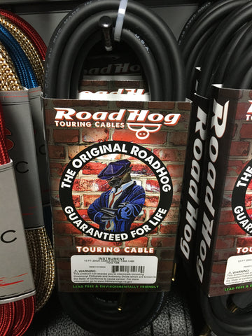 Road Hog HOG-10BR 10' 1/4" Instrument Cable with 1 Right Angle
