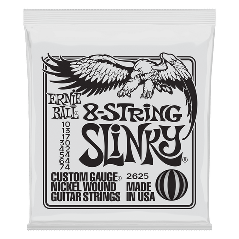 Ernie Ball 2625 8-String Slinky Electric Guitar Strings, .010 - .074