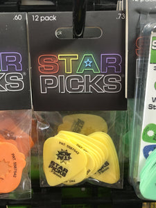 Star Picks .73mm 12 Pick Pack Yellow