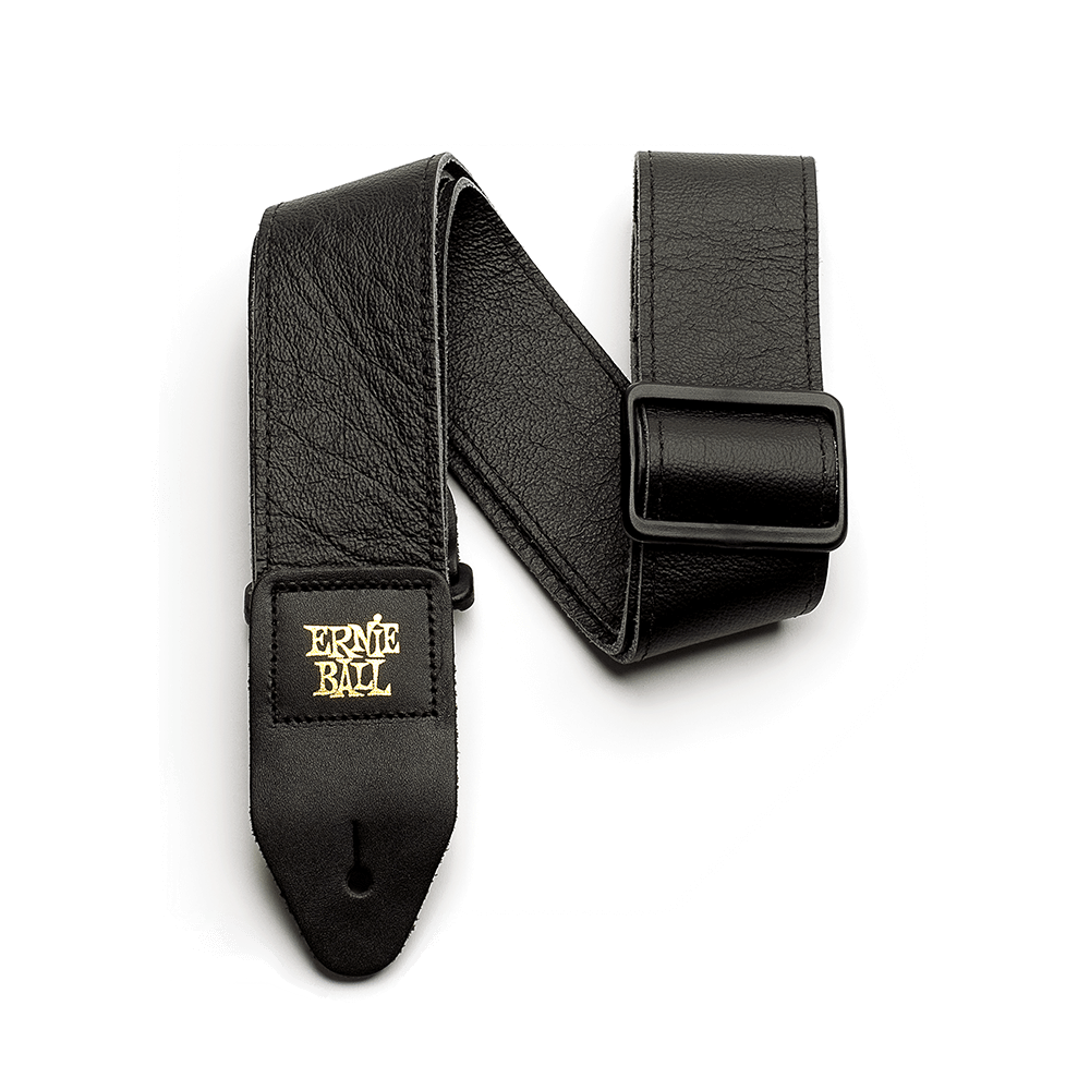 Ernie Ball PO4134 2" TRI-GLIDE ITALIAN LEATHER STRAP Black