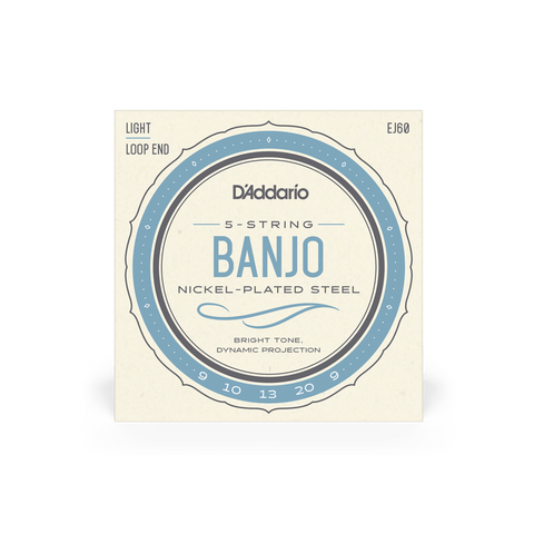 D'Addario EJ60 5 String Banjo 09-20 Regular Light Set