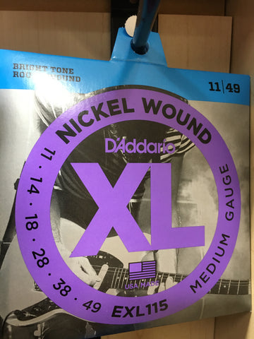 D'Addario EXL115 Nickel Wound Medium Blues/Jazz Electric Guitar Strings, .011 - .049