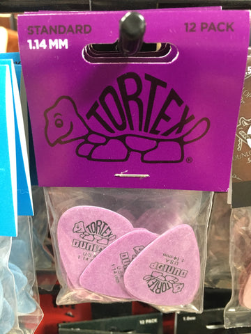 Dunlop 1.14mm Tortex 12 Pick Pack Purple