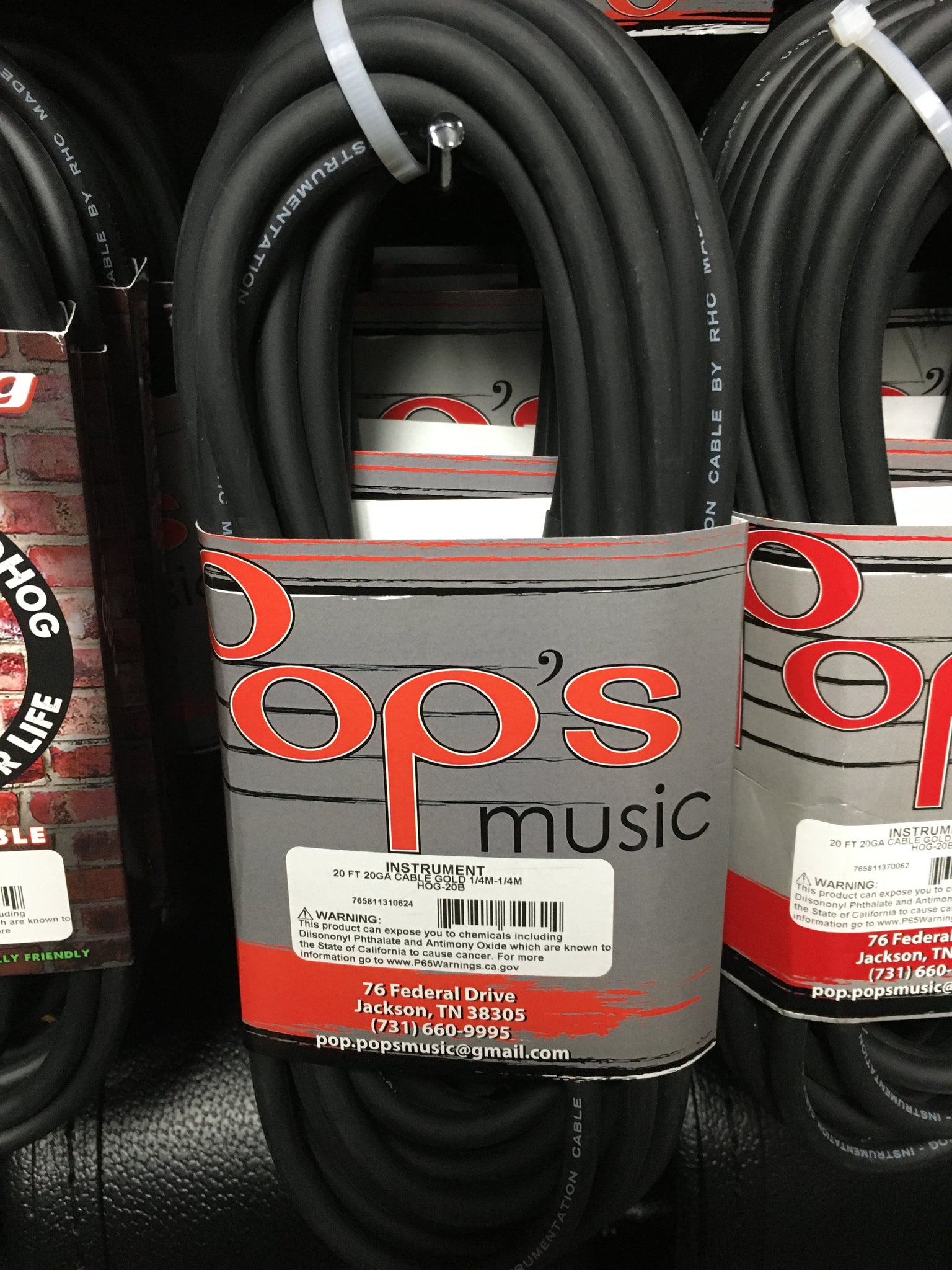 Road Hog HOG-20B 20' 1/4" Instrument Cable