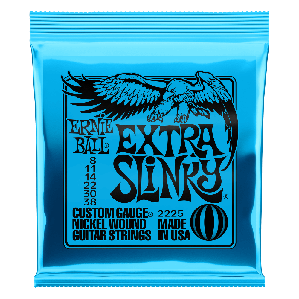 Ernie Ball 2225 Extra Slinky Electric Guitar Strings, .008 - .038