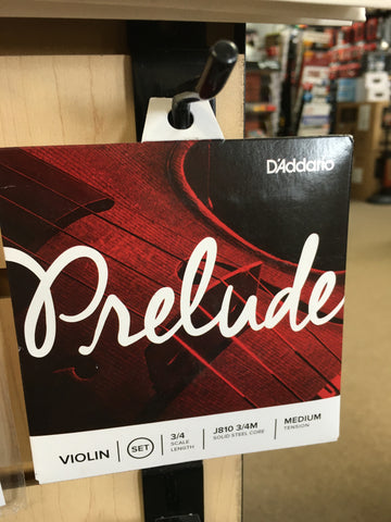D'Addario J810-34M Prelude 3/4-Scale Violin Strings - Medium