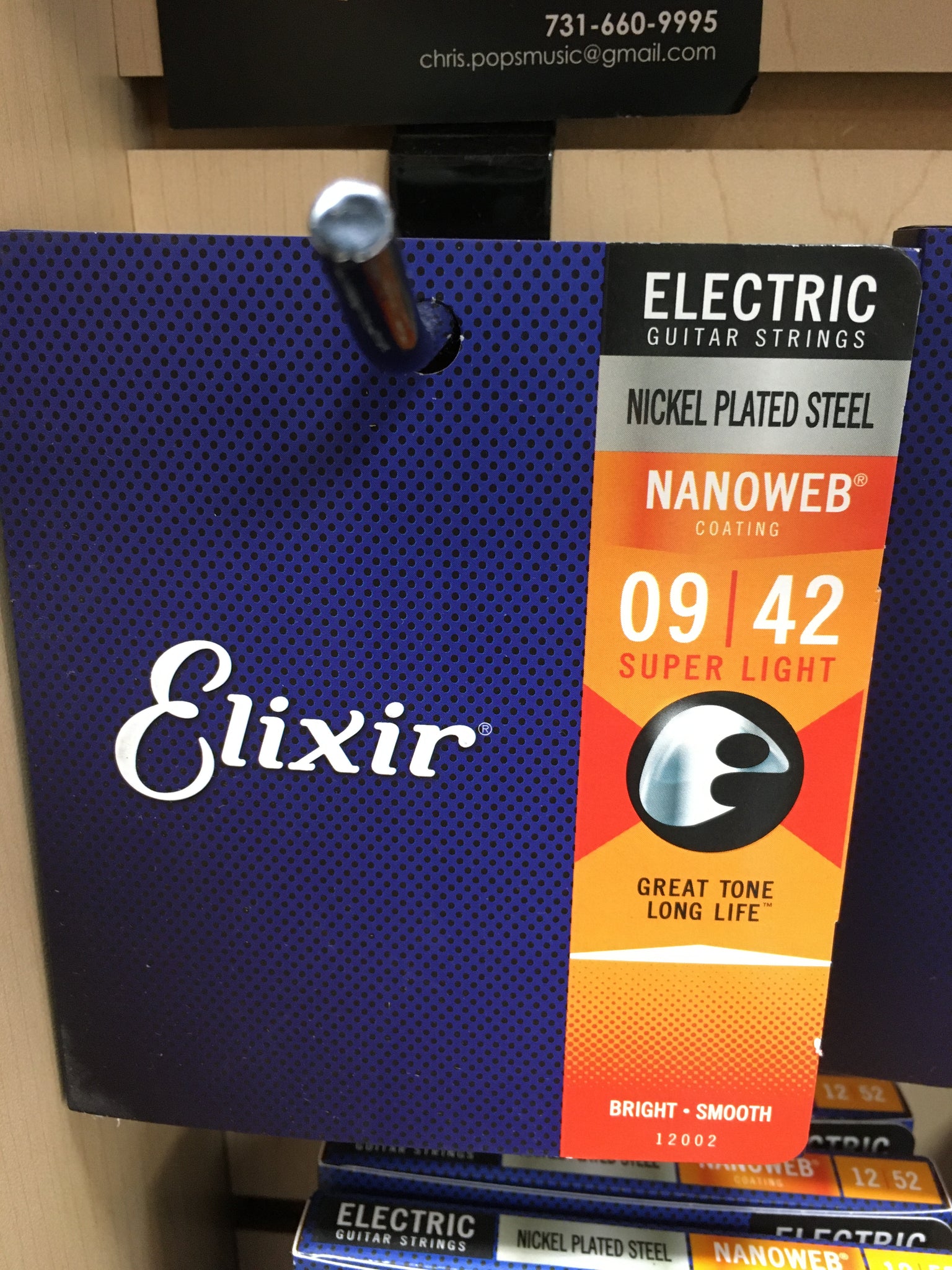 Elixir 12002 Nanoweb Nickel Plated Steel Electric Guitar Strings - Super Light (9-42)