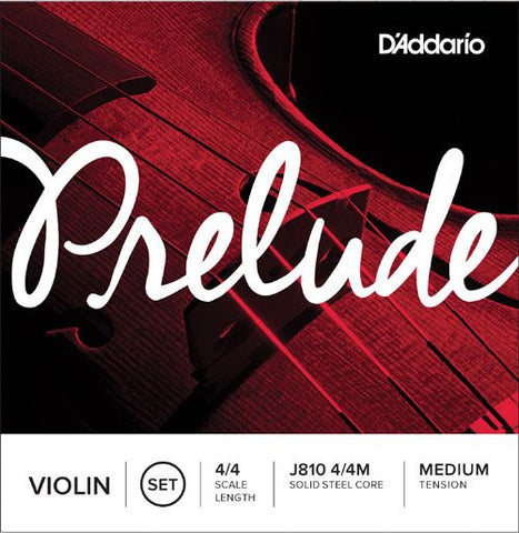 D'Addario Prelude Violin J810 4/4 Medium Tension, Full Set