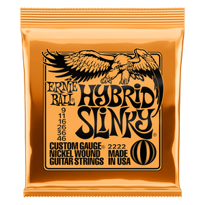 Ernie Ball 2222 Hybrid Slinky Electric Guitar Strings, .009, - .046