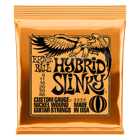 Ernie Ball 2222 Hybrid Slinky Electric Guitar Strings, .009, - .046