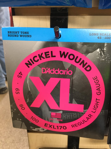 D'Addario EXL170 Nickel Wound Long Scale Bass Guitar Strings, Light Gauge