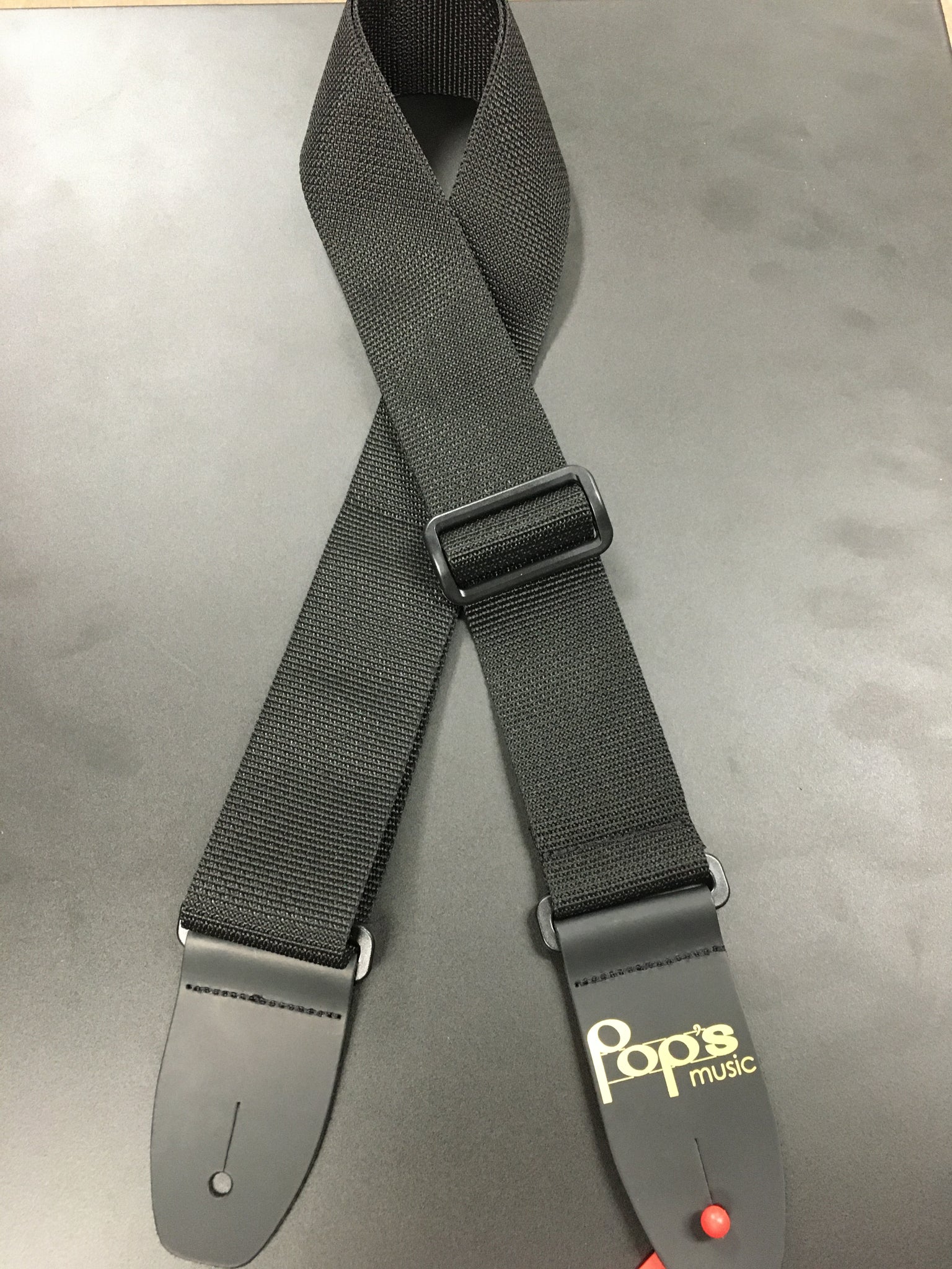 Henry Heller 2" Nylon Pop's Music Logo Guitar Strap Black
