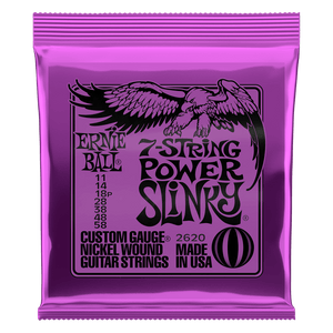 Ernie Ball 2620 7-String Power Slinky Electric Guitar Strings, .011 - .058