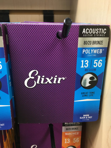 Elixir 11100 Polyweb 80/20 Bronze Acoustic Guitar Strings - Medium (13-56)