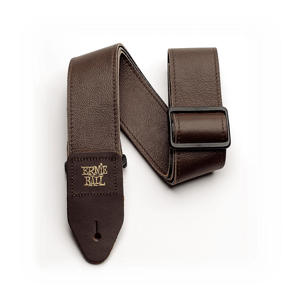 Ernie Ball PO4135 2" TRI-GLIDE ITALIAN LEATHER STRAP Brown