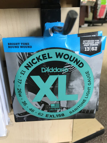 D'Addario EXL158 Nickel Wound Baritone Electric Guitar Strings, Light Gauge