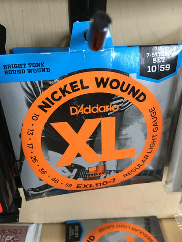 D'Addario EXL110-7 Nickel Wound 7-String Electric Guitar Strings Regular Light Gauge