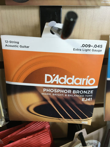 D'Addario EJ41 12-String Phosphor Bronze Extra Light Acoustic Guitar Strings