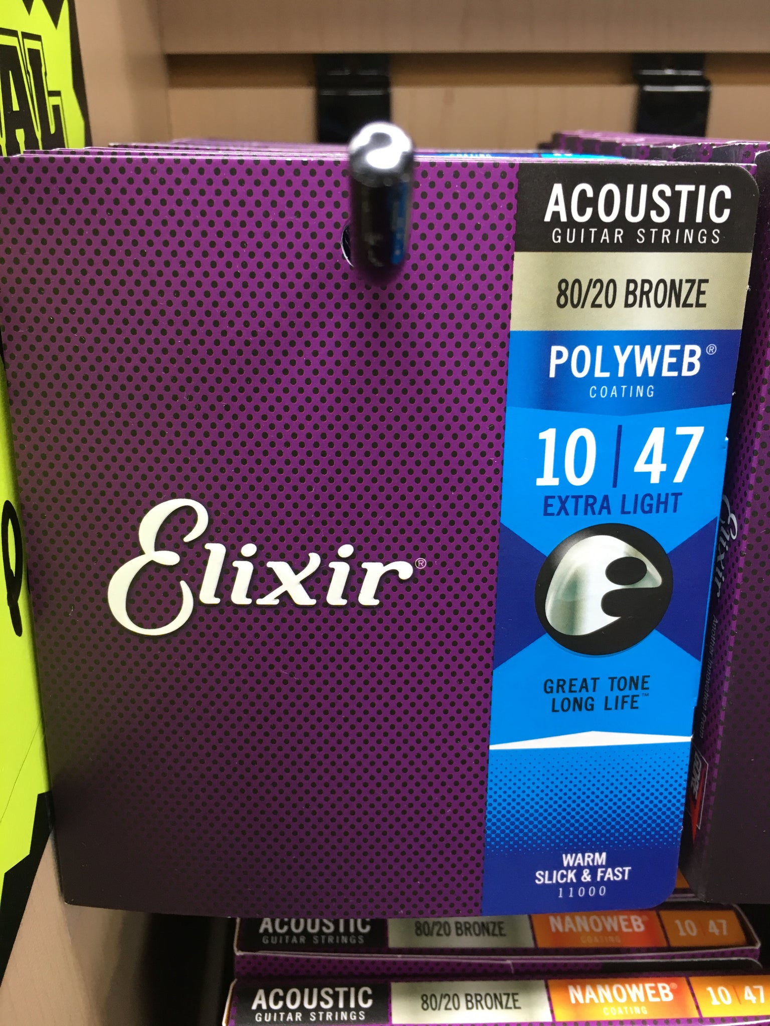 Elixir 11000 Polyweb 80/20 Bronze Acoustic Guitar Strings - Extra Light (10-47)