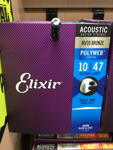 Elixir 11000 Polyweb 80/20 Bronze Acoustic Guitar Strings - Extra Light (10-47)