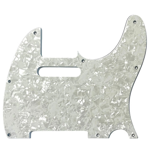 Allparts PG-0562-055 8-HOLE PICKGUARD FOR TELECASTER® White Pearloid