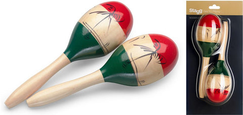 MRW-26M Pair of oval wooden maracas, Mexican finish, 26 cm (10.2")