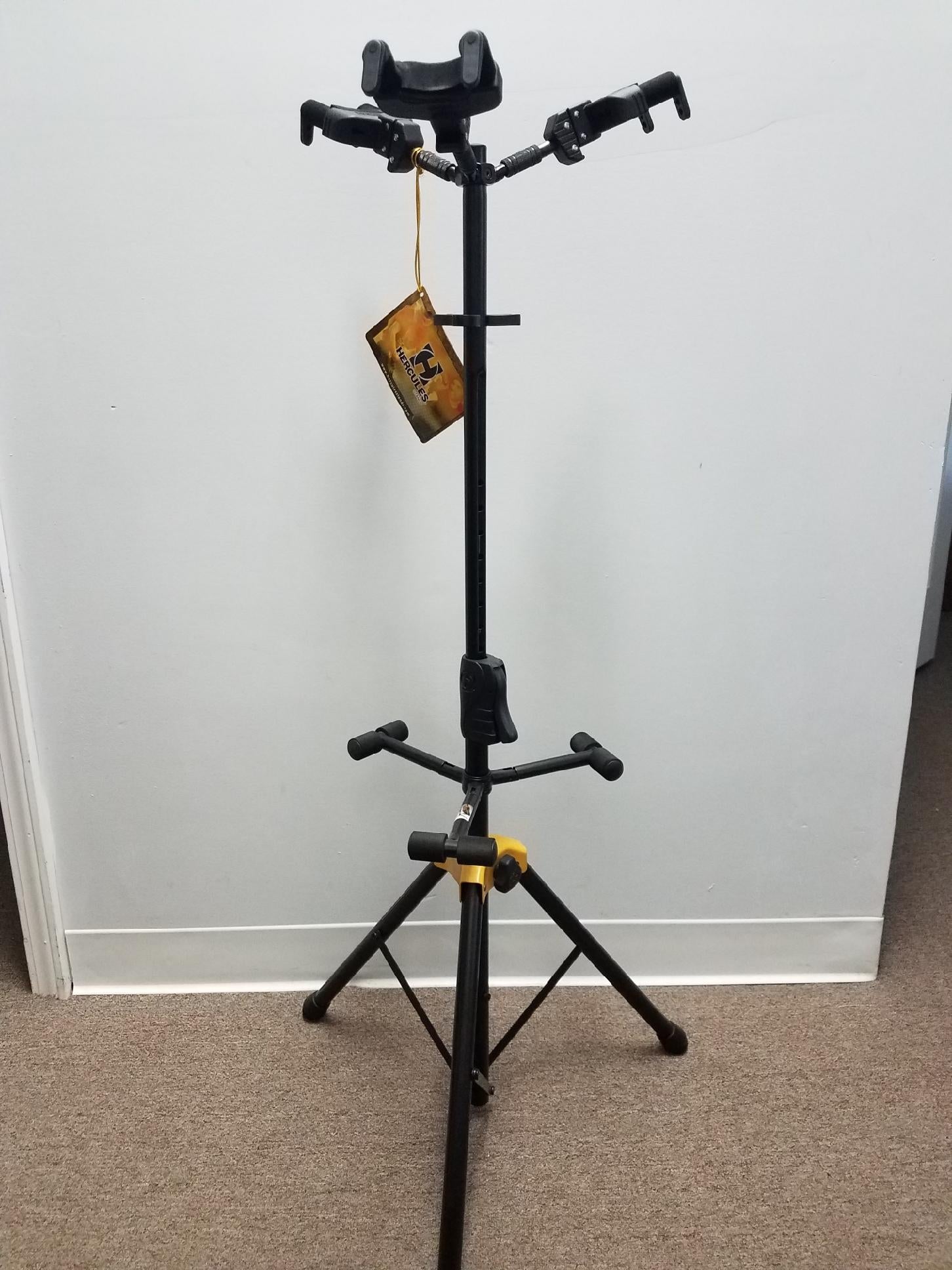 Hercules GS432B Auto Grip Triple Guitar Stand w/ Foldable Yoke