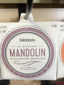 D'Addario EJ70 Phosphor Bronze Mandolin Strings Ball End Medium/Light 11-38