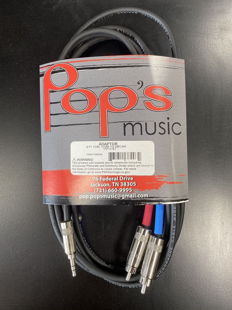 YN1-C-6 6' Y 1/8" - 2 RCA