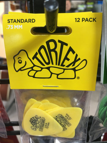Dunlop .73mm Tortex 12 Pick Pack Yellow