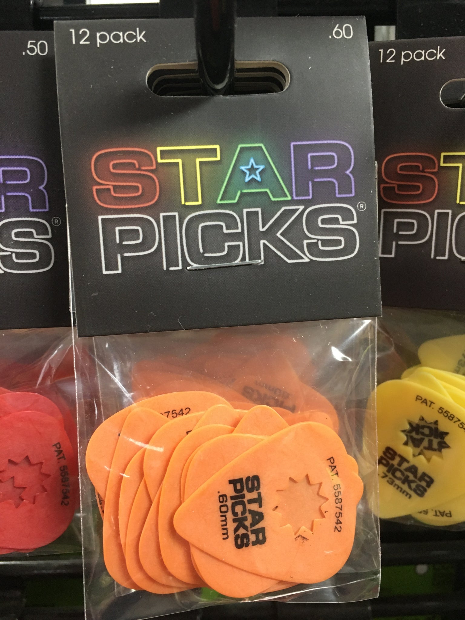 Star Picks .60mm 12 Pick Pack Orange