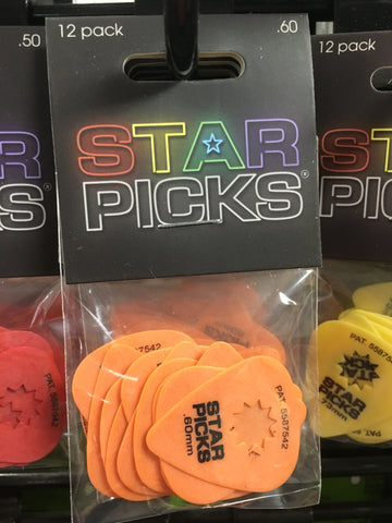 Star Picks .60mm 12 Pick Pack Orange