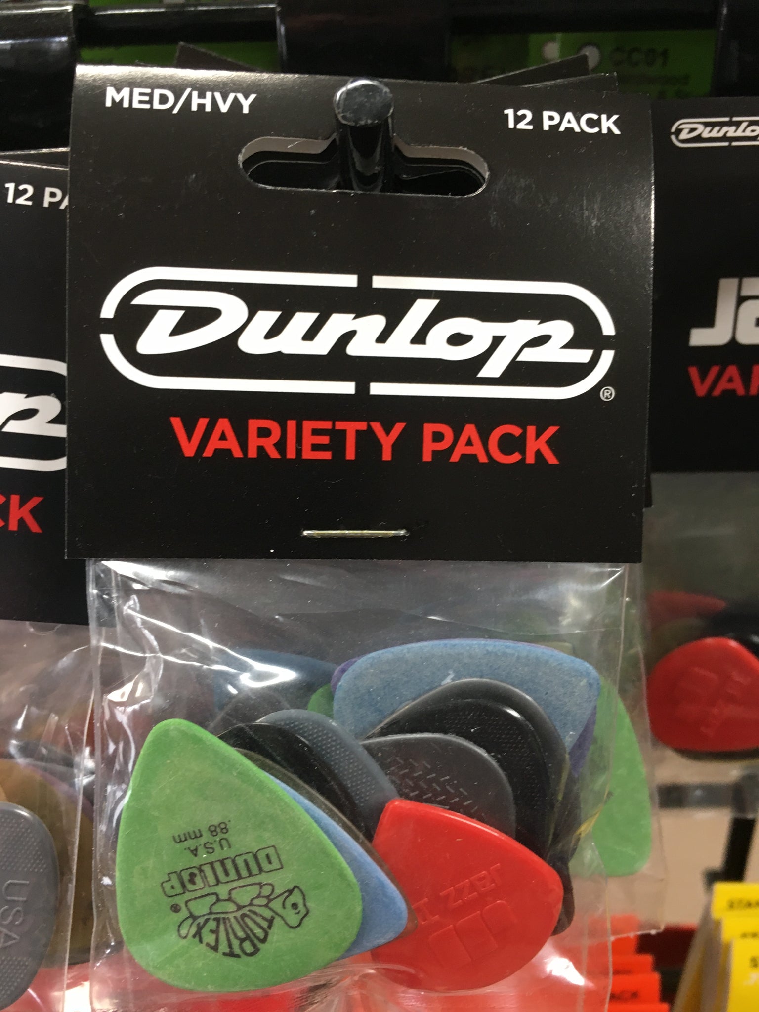 Dunlop PVP102 Medium/Heavy 12 Pick Variety Pack
