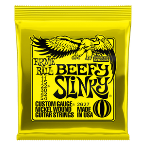 Ernie Ball 2627 Beefy Slinky Nickel Wound Drop Tuning Electric Guitar Strings, .011 - .054