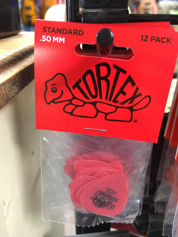Dunlop .50mm Tortex 12 Pick Pack Red