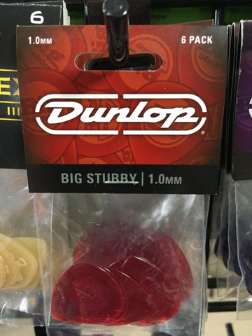 Dunlop Big Stubby 1.0mm 4 Pick Pack Red