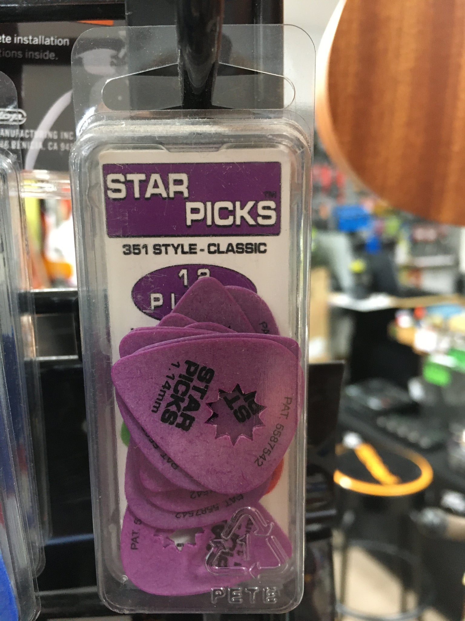 Star Picks 1.14mm 12 Pick Pack Purple
