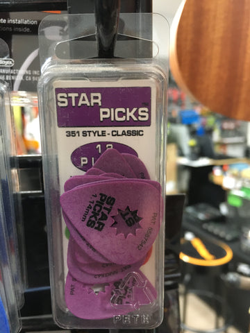 Star Picks 1.14mm 12 Pick Pack Purple